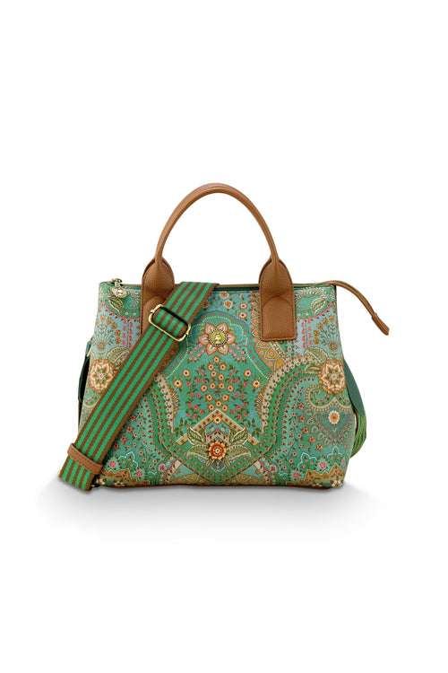 Pip Studio - Fia Handtas Dames - Jabali - Groen - 26.5x14x22cm - vtwonen shop