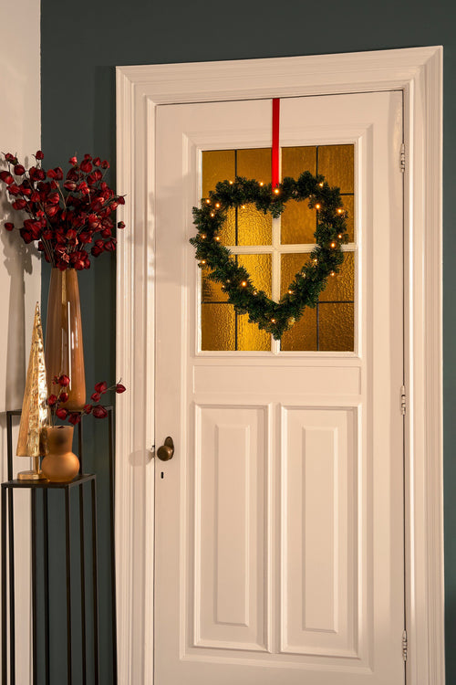 Black Box Trees Krans hart led groen 30L TIPS 180 battery operated - h10xd60cm