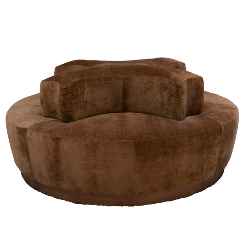 DÉJA Living Ronde Bank Cairo - Bruin Stof - 4-zits - 160x160x73cm