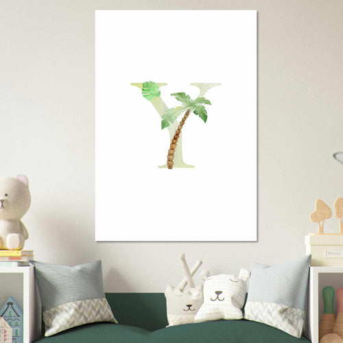 Artfulprints Poster Letter Y kindernaam   - A4 21x29.7 cm - Meerkleurig