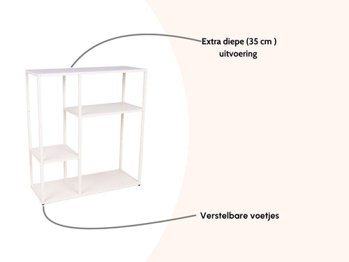 MaximaVida metalen wandkast Finn 90 x 35 x 100 cm ivoor - vtwonen shop