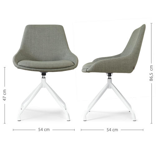 Nolon Nola-Isa Eetkamerstoel Saliegroen - Draaibaar Wit Onderstel - vtwonen shop