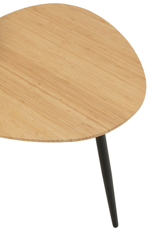 J-Line bijzettafel Palet - bamboe/metaal - naturel/zwart - set van 3