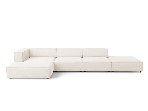 Cosmopolitan Design linker hoekbank Arendal 5-zits, chenille met ribbeleffect, ivoor - 166x341x70cm