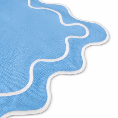 Kulu Club placemats Wavy - linnenmix - blauw/wit - set van 2 - vtwonen shop