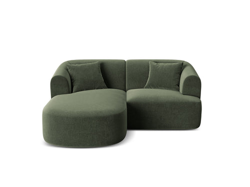 Cosmopolitan Design Modulaire hoekbank links Campi 3-zits, flueel groente - 156x180x70cm
