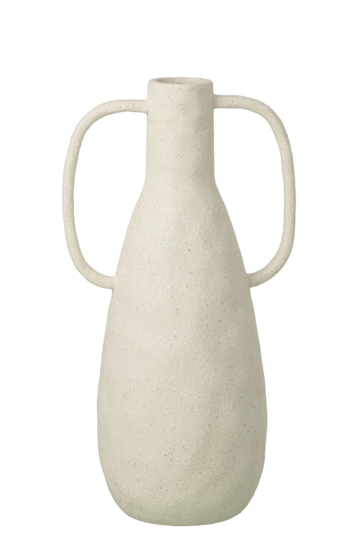 J-Line vaas Jodi - steengoed - wit - large