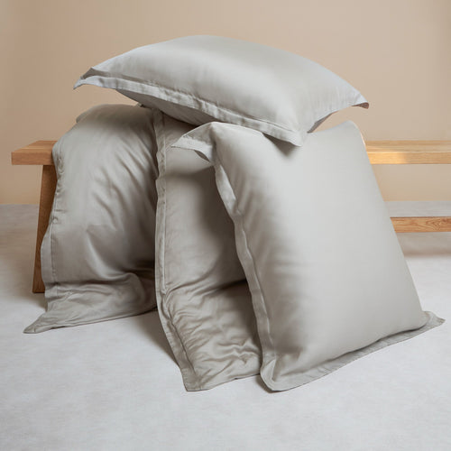 Coco & Cici - Tencel Sateen Dekbedovertrek 200 x 200 cm - 2 Persoons Beddengoed - Taupe - Lyocell - Hypoallergeen & Extra Zacht - 2 Kussenslopen - vtwonen shop