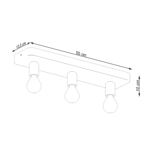 Sollux Lighting Plafondlamp TAVO 3 - 55x13,5x10cm