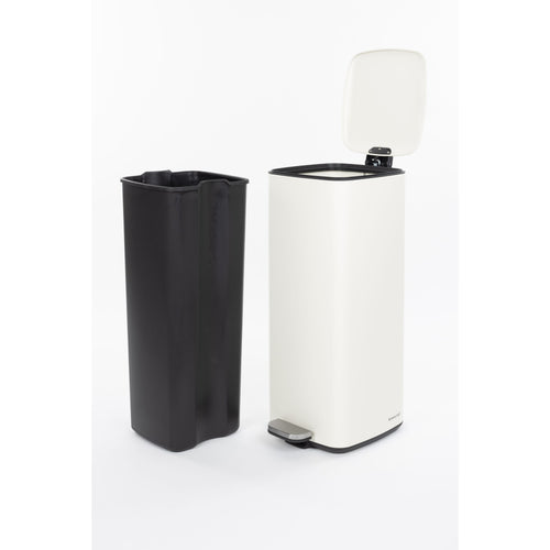 Housecraft Living Mark Prullenbak met Pedaal 30 Liter – Soft Close Afvalbak Crème