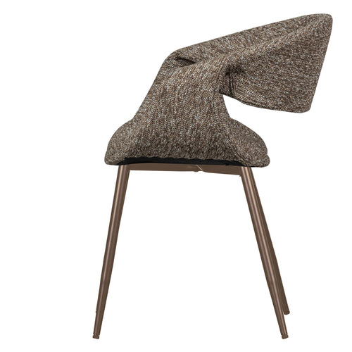 WOOOD eetkamerstoelen metalen koper poot Yossi - Bruin - Set van 2