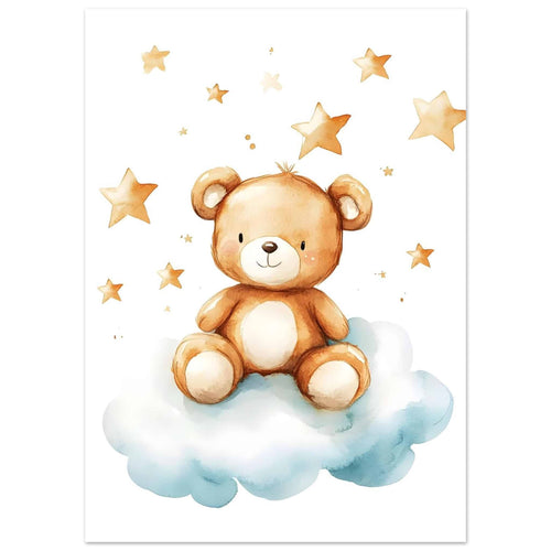 Artfulprints  Knuffelbeer in de sterren   poster 50x70 cm - vtwonen shop