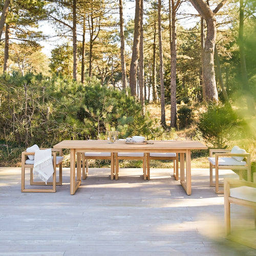 Tikamoon Tuintafel in massief teak voor 8/10 personen - Naturel