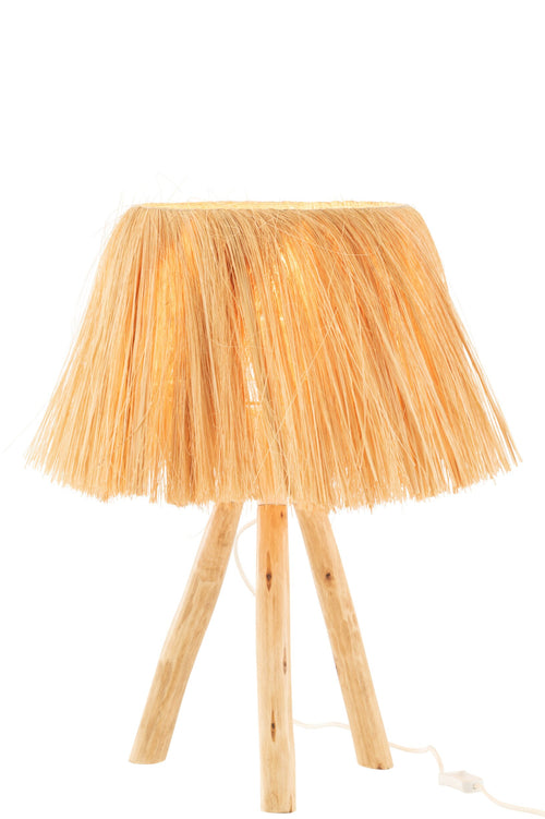 J-Line lamp Bahamas - hout/gras - naturel