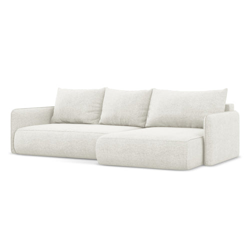 LaMiaSofa hoekbank rechts Palermo - chenille stof - wit - 240x148x86