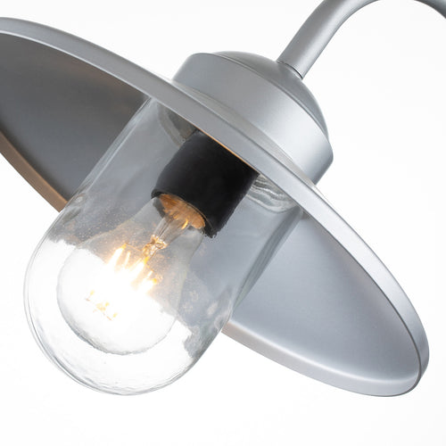 Elstead Klampenborg Buiten Dome Wandlamp Zilver, IP44