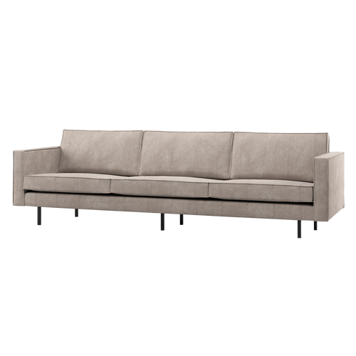 WOOOD 3-zits bank Rodeo - Ribstof - Donkerzand - 85x277x86 - vtwonen shop