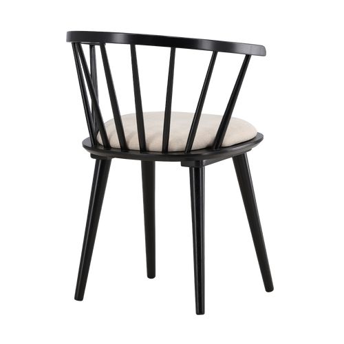 Nest living Paco Houten Eetkamerstoel Vast Zitkussen - Zwart - vtwonen shop