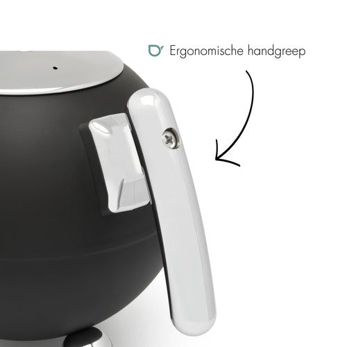 Bredemeijer - Duet® Bella Ronde – Dubbelwandige Theepot – 1,2 liter - RVS - Mat zwart - vtwonen shop