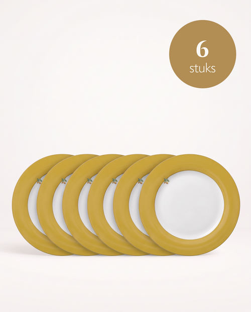 Pip Studio - Borden - Lily & Lotus - Uni - Geel - 26,5 cm - Set van 6