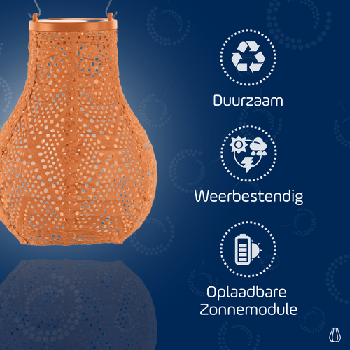 Lumiz solar lampion - ikat bulb - 16 cm - oranje