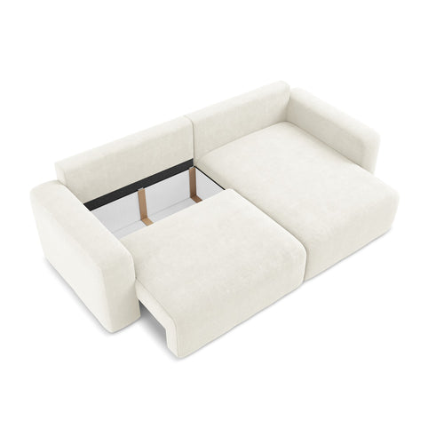LaMiaSofa hoekbank rechts Ostia - chenille stof - wit - 244x149x79
