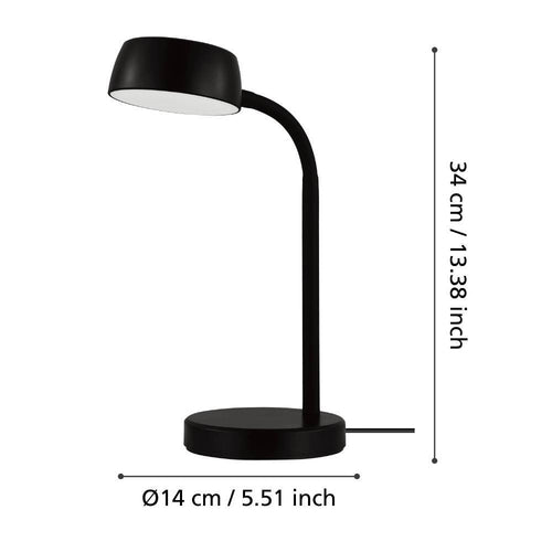 EGLO tafellamp Cabales - 14 cm - zwart - vtwonen shop