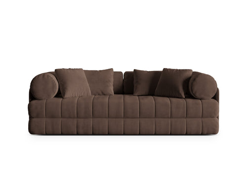 Cosmopolitan Design Converteerbare bank Kemi 3-zits, flueel chocolade - 95x206x70cm