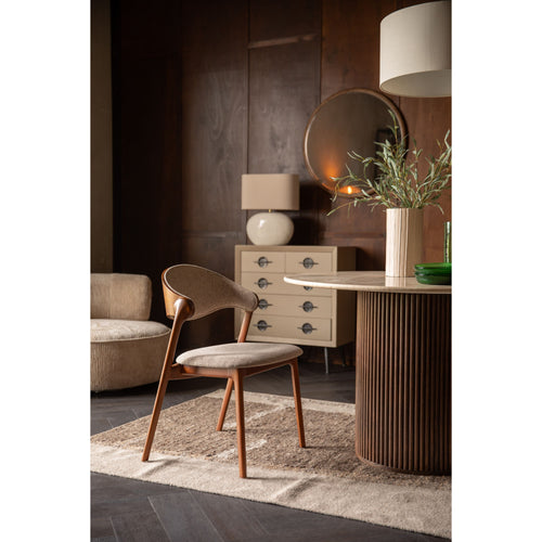 Dutchbone Babington Eetkamerstoelen Walnoot kleur - Set van 2