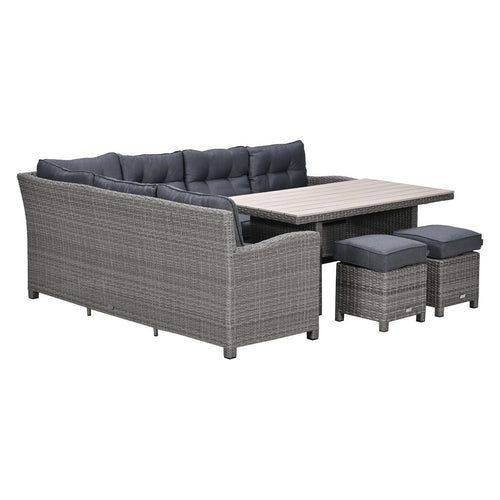 Garden Impressionslounge dining set Jaru 5-delig links - light teak vironwood