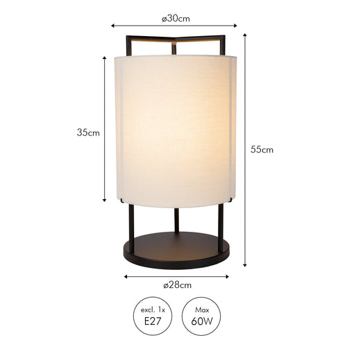 Atmooz tafellamp Palomino - zwart - Ø 28 x H 55 cm - E27