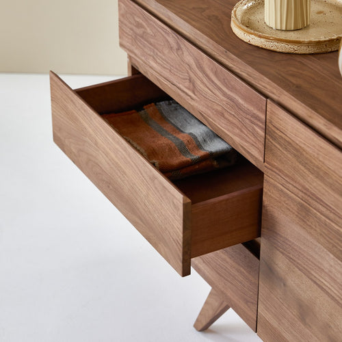 Tikamoon Buffet van massief notenhout 180 cm - Bruin