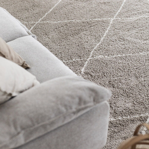 Interieur05 berber vloerkleed hoogpolig grijs/beige/zand/cream - scandinavisch - nea - 135 x 190 cm