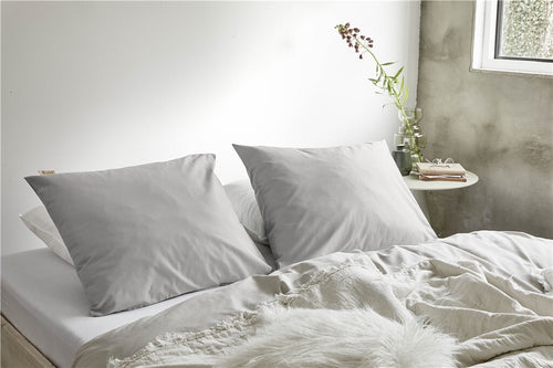 Walra - Kussensloop Crispy Cotton - 2x 60x70 cm - Grijs