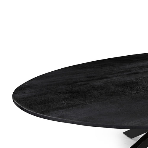 LABEL51 Eettafel James - Zwart Mangohout - 210x100x76cm - vtwonen shop