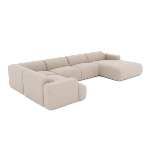 Sia Home - Panoramische banken MYRA - Geweven stof - Beige - 354cm - vtwonen shop