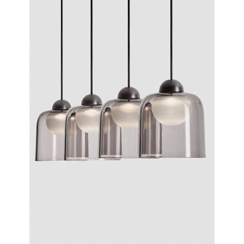 Nova Luce DIONE Hanglamp voor aan het plafond, zandkleurig zwart, rookkleurige LED 20W 800lm 3000K