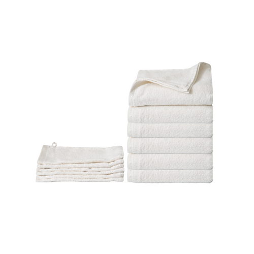 Ten Cate handdoeken 6 stuks - 50x100 cm - washandjes 6 stuks - wit - vtwonen shop