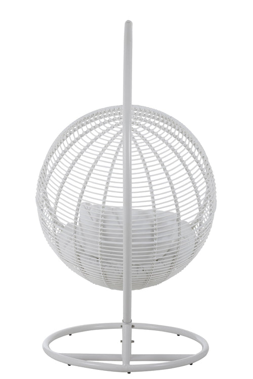 J-Line hangstoel Rond - staal - wit