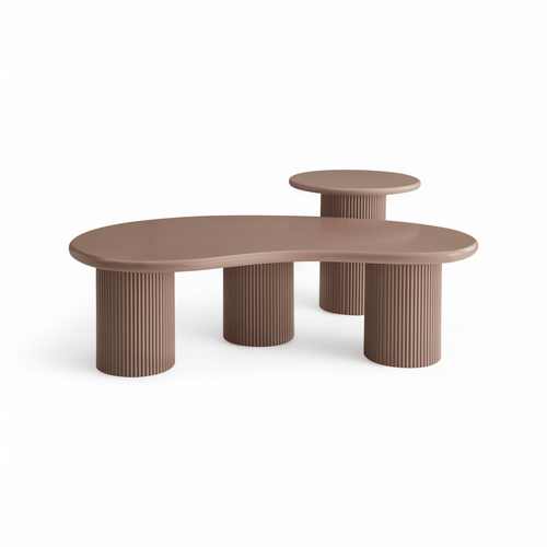 Furnhouse salontafel set Wave - Mokkamousse - Ø 50/130 cm