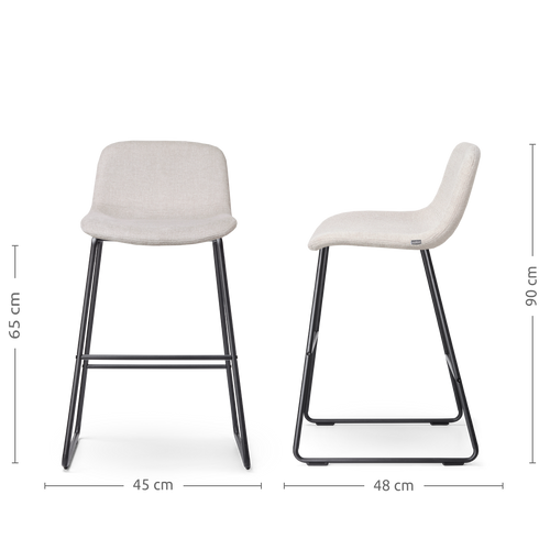 Nolon Nino-Mats Barkruk Beige - Zwart Onderstel - 65 cm - vtwonen shop