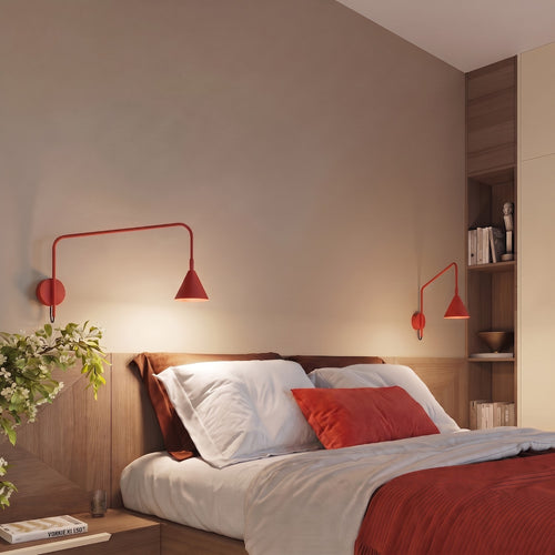 Sollux Lighting Wandlamp NOX 1 rood met schakelaar - 14x61x30cm