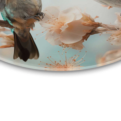 Reinders Kolibri in de lente glasschilderij -  beige - hobbyruimte - Ø 70cm