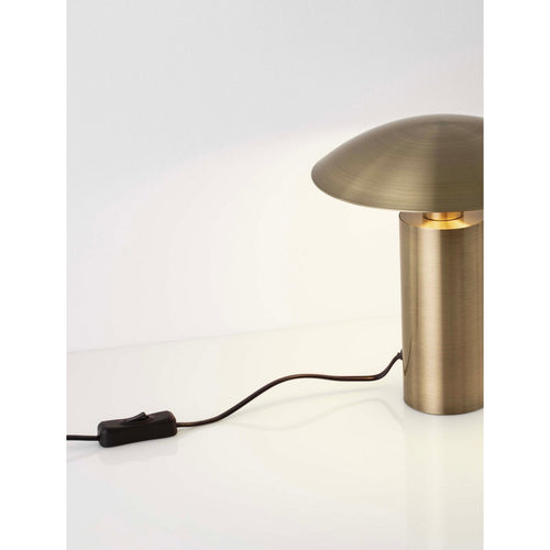 Nova Luce KARPOS Geïntegreerde LED-tafellamp in antiek messing goudkleur, 5W 264lm 3000K, aan/uit-schakelaar.