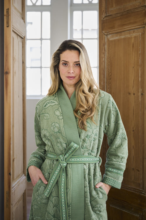 Pip Studio Badjas Jasmin Jacquard - S - Groen