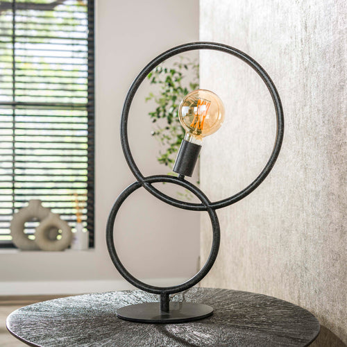 Giga Living Tafellamp Loop - Zwart Metaal - 40x20x55cm