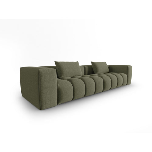 Cosmopolitan Design - Modulaire bank Verona 5-zits, structurele stof donker olijfgroen - 85x290x70cm