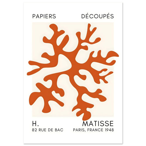 Artfulprints Poster met Lijst Matisse – Dreamy coral flower orange   - 50x70 cm - Oranje