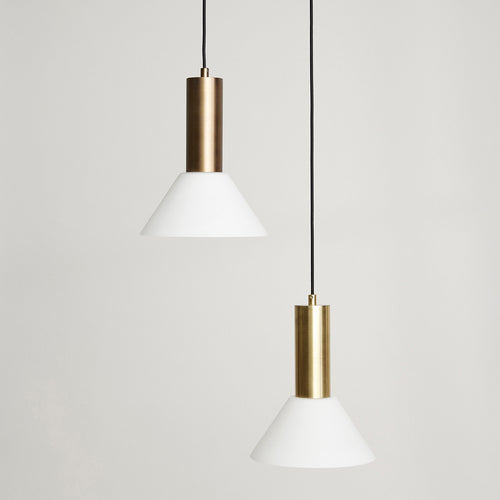 Hübsch hanger Contrast - glas/ijzer - ø25xh28cm, e27