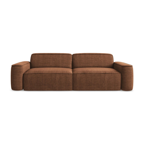 LaMiaSofa 4-zits bank Melissa - textuurstof - terracotta - 244x102x70